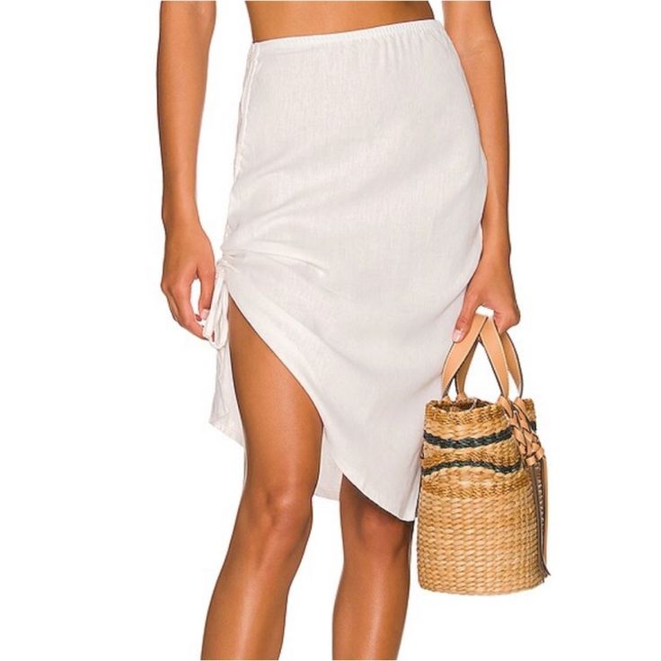 Ow Crete Skirt Xs Nwt, Perfect Condition Linen Blend Mini Skirt For Beach Season Day Out, Mini Skirt For Beach Day Out, Summer Brunch Pencil Skirt, Beachy Fitted Skirt For Spring, Spring Beachwear Mini Skirt With Lining, Beach Mini Skirt Relaxed Fit, Summer Mini Skirt For The Beach, Chic Mini Skirt For Beach Season, Beachwear Mini Skirt For Spring