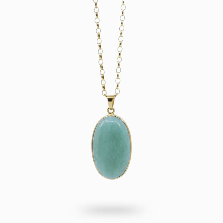 The beautiful, green light of this faceted oval Aventurine necklace will not only make you and your clothes sparkle, but it will also protect your heart. When worn with any hue, this love stone will stimulate and purify your heart chakra while also providing a protective barrier against those who do not have pure intentions. Allow this loving stone to boost your self-esteem and encourage you. Stone Origin: India Measures Approximately: 39 x 24 mm Materials: Hand Crafted 925 Polished Sterling Sil Oval Amazonite Jewelry Gift, Oval Amazonite Jewelry As Gift, Oval Amazonite Jewelry For Gift, Jade Oval Pendant With Natural Stones, Oval Jade Necklace With Natural Stones, Oval Emerald Necklace With Natural Stones For Gift, Spiritual Oval Cabochon Gemstone Necklaces, Jade Oval Pendant Necklace With Natural Stones, Jade Necklace With Oval Pendant And Natural Stones