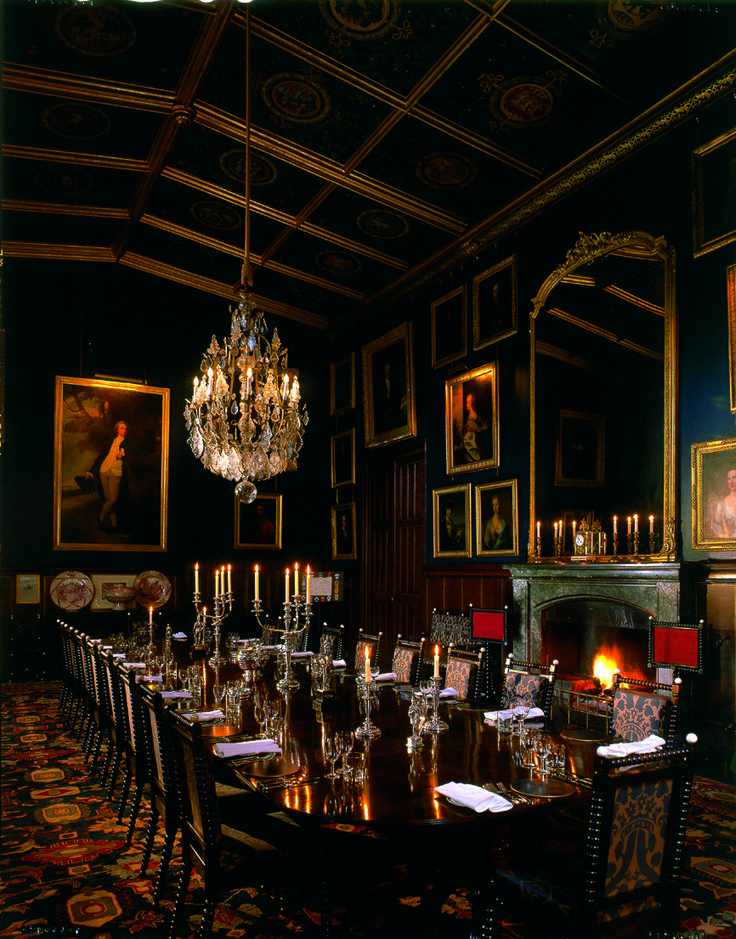 the dining room is set up for dinner