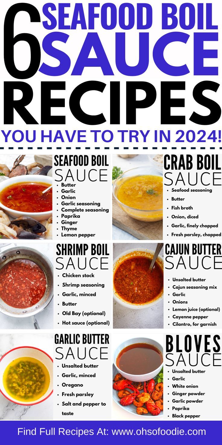 Text reads 6 Seafood Boil Sauce Recipes You Have To Try in 2024! Shrimp Boil Sauce Recipe, Crab Boil Sauce Recipe, Crab Boil Sauce, Bloves Sauce Recipe, Seafood Butter Sauce Recipe, Seafood Boil Sauce Recipe, Boil Sauce Recipe, Easy Seafood Boil, Seafood Boil Recipes Cajun