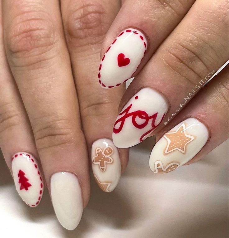 White Christmas Nails Design, White Christmas Nails, Christmas Nails Ideas, Christmas Nails Easy, Cute Christmas Nails, Christmas Gel Nails, Summery Nails, Casual Nails, Christmas Nails Acrylic