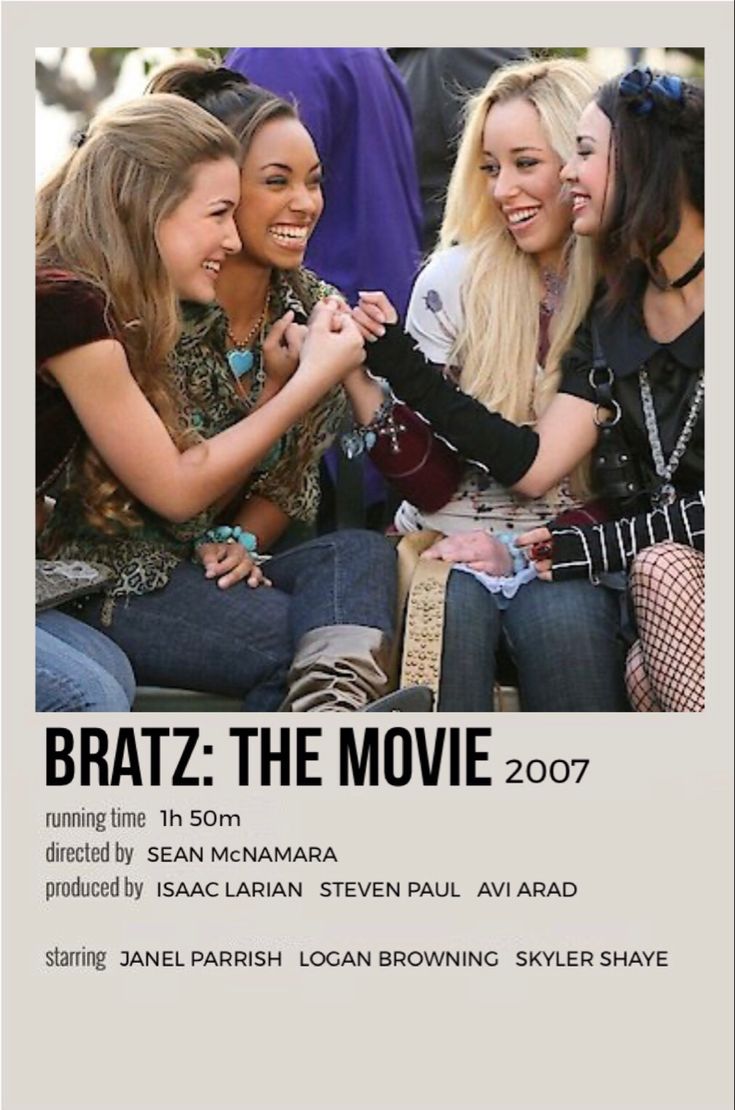 Bratz Polaroid Poster, Bratz Movie Aesthetic, Brats Movie, Tiktok Movies, Bratz The Movie, 2000s Posters, Geek Charming, Bratz Movie, Romance Movie Poster