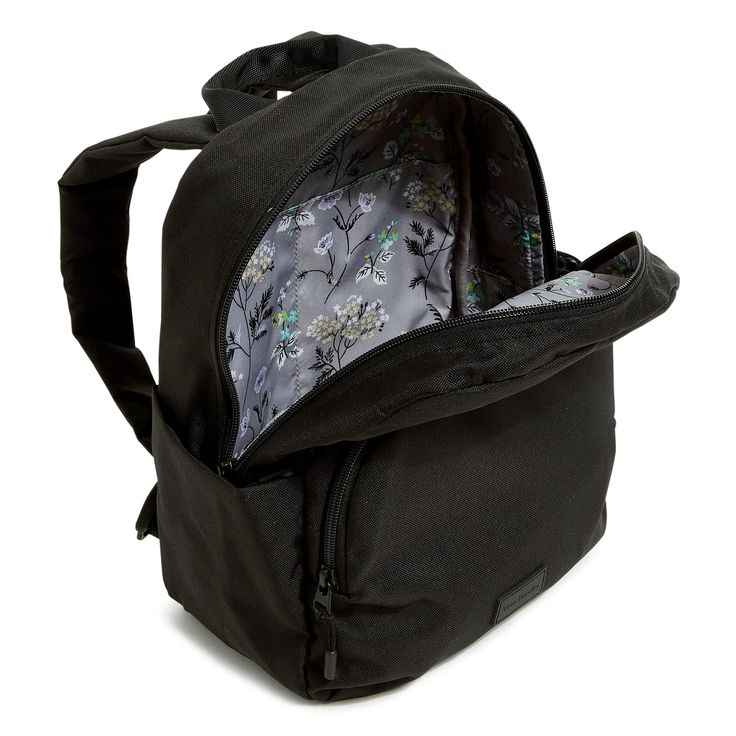 This small backpack is perfect for work or weekend. Outlet Exclusive Exterior features a front zip compartment Interior features two slip pockets Zip closures Capacity 11 L. Dimensions: 9. 0" w x 11. 75" h x 6. 5" d Handle/Strap Adjustable straps 32. 5" Handle drop 2. 75" Weight: 0. 68 lb Vera Bradley Outlet Essential Compact Backpack in Black, Size: 11 L Softback Backpack For Commuting And Back To School, Back To School Commuting Softback Backpack, Adjustable Backpack For Everyday Use - Back To School, Adjustable Backpack With Zipper For Everyday Use, Commuting Backpack With Zipper Pocket, Adjustable Backpack For Everyday And Back To School, Everyday Adjustable Backpack For Back To School, Adjustable Backpack With Zipper Closure For Daily Use, Back To School Commuting Backpack With Adjustable Strap