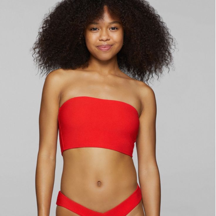 Sweet And Simple Bikini Top Featured In A Longline, Bandeau Style With Elastic Hem At Top For Added Hold. Fully Lined Effortless, Pull-On Style Textured Fabrication Care/Import Hand Wash Cold Import Red Tankini With Built-in Bra For Pool, Red Stretch Tankini For Beachwear, Red Tankini With Built-in Bra For Vacation, Red Vacation Tankini With Built-in Bra, Red Bra-friendly Tankini For Pool, Pool-ready Red Tankini, Bra-friendly, Bra Friendly Red Tankini For Pool, Bra-friendly Red Tankini For Pool, Red Swimwear With Built-in Bra And Stretch