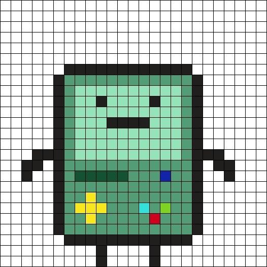 an image of a pixellated character with different colors and shapes on the screen, as well as text