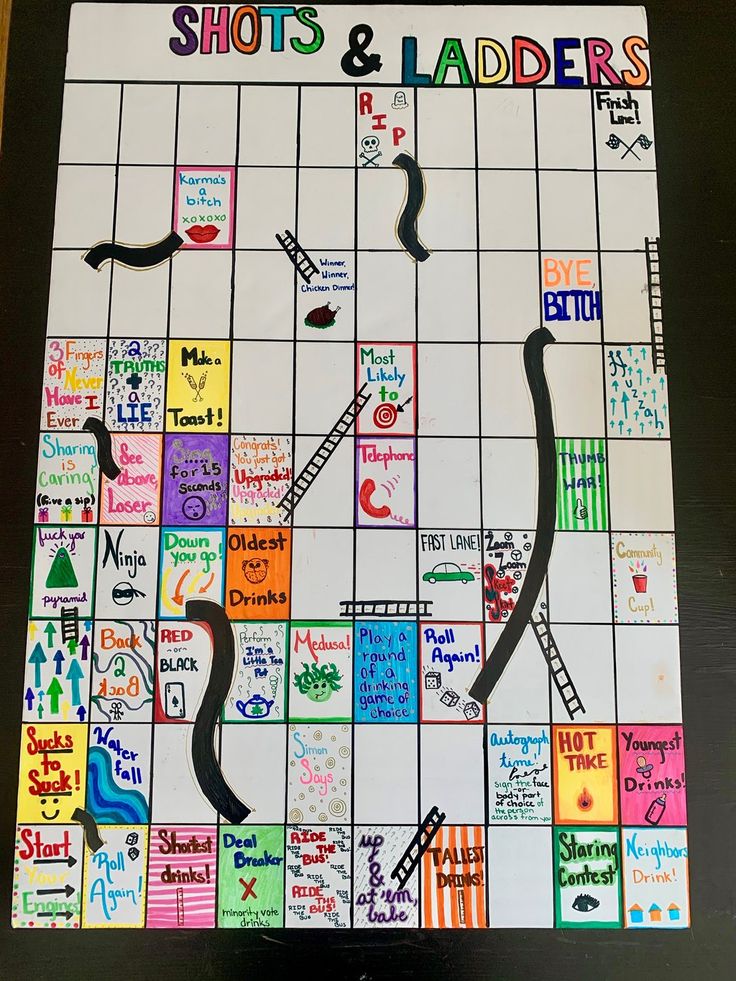 a board game with lots of words on it