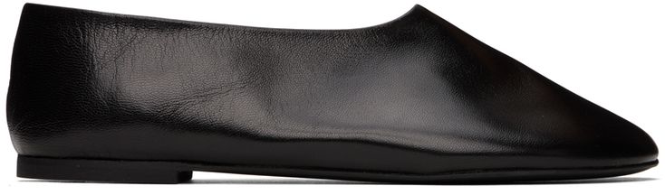 Black Slip-on Ballet Flats For Formal Occasions, Black Slip-on Ballet Flats For Evening, Black Flats With Rubber Sole For Galas, Black Ballet Flats With Rubber Sole For Formal Occasions, Elegant Black Ballet Flats With Rubber Sole, Sleek Black Slip-on Ballet Flats, Chic Black Ballet Flats With Leather Sole, Modern Black Flats For Evening, Modern Black Ballet Flats For Evening