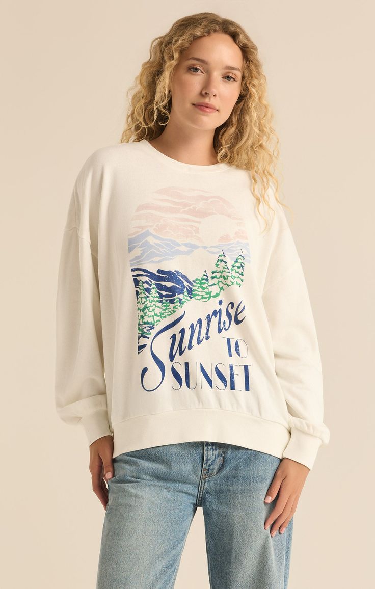 Sea Salt Sunset Snow, Landscape Graphic, Favorite Daughter, Vintage Havana, Outerwear Vest, Oversized Sweatshirt, Mountain Landscape, Sweater Blouse, Blazer Coat