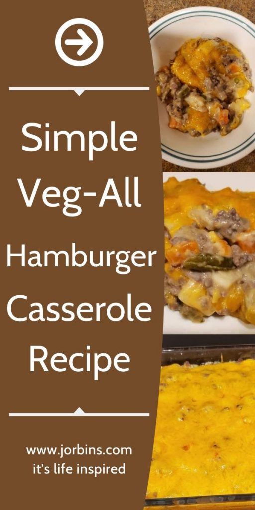 simple vegg - all hamburger casserole recipe with text overlay that reads, simple vegg - all hamburger casserole recipe