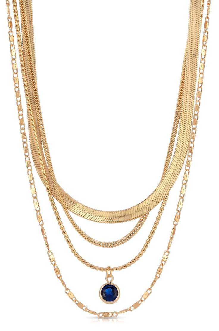 Four elegant chains in one! Each layer is meticulously crafted to drape gracefully around your neckline, creating a powerful statement piece that compliments any outfit. Why blend in when you're born to stand out? Make your fashion statement with our All the Chains 18K Gold Plated Layered Necklace. - 18kt gold plated on brass and steel for durability - Created depth with multiple 15.5" - 18.5" layers - Adjustable with a 5" extender for perfect fit Chic Gold-tone Layered Necklace With Gold Chain, Gold-tone Layered Necklace With Chain Detail, Luxury Multi-strand Layering Chain Necklace, Gold Chain Multi-strand Layered Necklace, Chic Multi-strand Gold-tone Chain Necklace, Chains Layered, Back Necklace, Chain Anklet, Clear Crystals