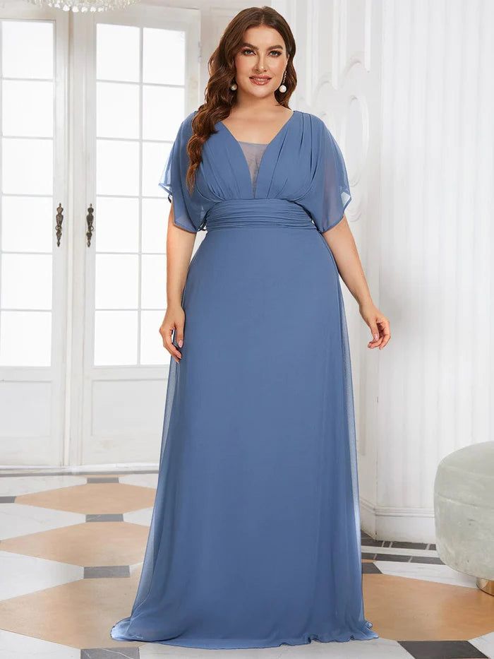 A-Line Empire Waist Chiffon Long Evening Party Dress Evening Wear Dresses, Midi Dress Formal, Formal Wear Dresses, Plus Size Party Dresses, Blue Dress Formal, Pink Formal Dresses, Plus Size Formal Dresses, Womens Prom Dresses, Evening Gown Dresses