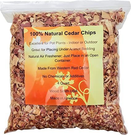 a bag of natural cedar chips