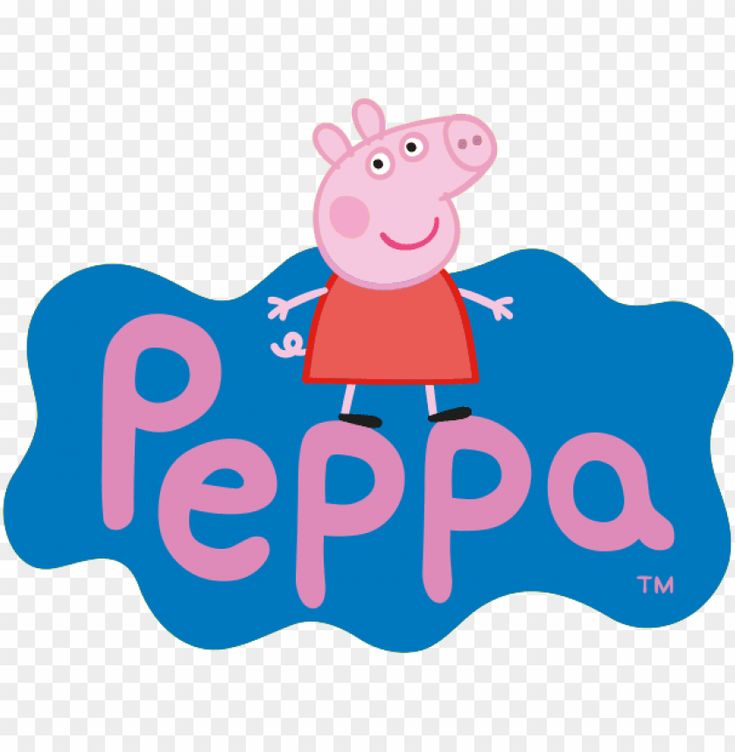 peppa the pig logo with blue background