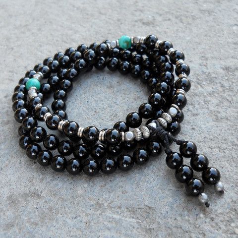 patience-108-bead-mala-onyx-wrap-bracelet Black Beaded Bracelet With 108 Beads For Meditation, Bohemian Black Bracelets With Polished Beads, Bohemian Black Bracelet With Polished Beads, Black Bohemian Bracelet With Polished Beads, Spiritual Black Bracelet With 108 Beads, Black Spiritual Beads For Meditation, Black Spiritual Healing Beads, Black Spiritual Beaded Bracelets With Polished Beads, Black Spiritual Beaded Bracelets For Meditation