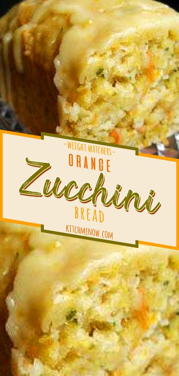 orange zucchini bread is cut in half and stacked on top of each other