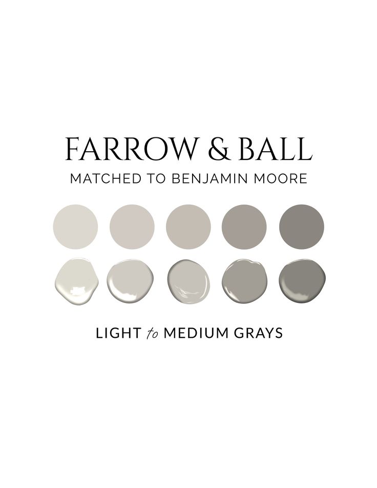 the color scheme for farrow and ball's new grays, which are available in