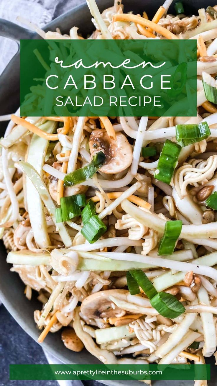 a bowl filled with noodles and vegetables on top of a table