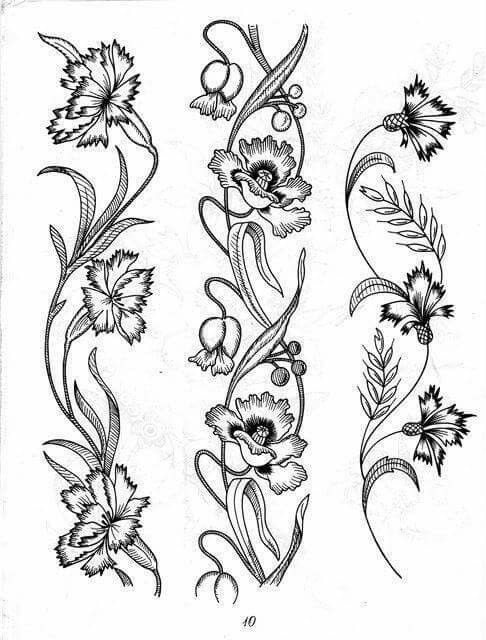 an old fashioned tattoo design with flowers and vines