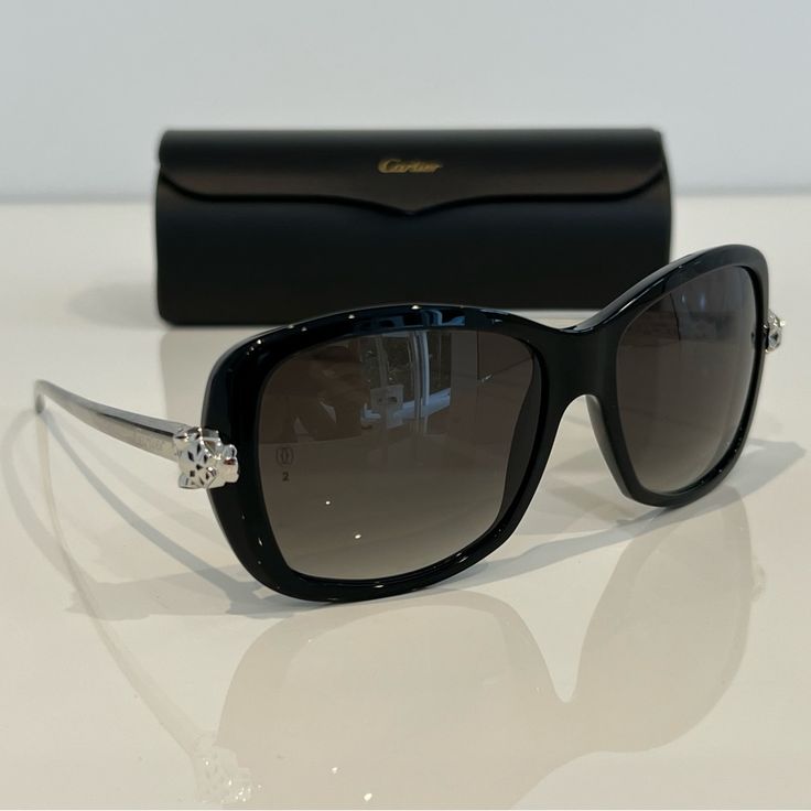 Condition: New Without Tags. I Need To Confirm If I Can Find The Slim Box And Papers. Case Included. Classic Cartier Sunglasses For Formal Occasions, Modern Cartier Sunglasses For Formal Occasions, Elegant Sunglasses With Gradient Lenses, Elegant Party Sunglasses With Gradient Lenses, Elegant Black Sunglasses For Party, Elegant Black Party Sunglasses, Elegant Evening Sunglasses With Tinted Lenses, Formal Cartier Sunglasses With Gradient Lenses, Classic Full Rim Sunglasses For Formal Occasions