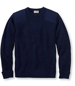 #LLBean: Commando Sweater, Crewneck Commando Sweater, British Commandos, Mens Fashion Sweaters, Crewneck Sweaters, Henley Sweater, Hunting Clothes, Sweater Men, Knit Sleeve, Elbow Patches