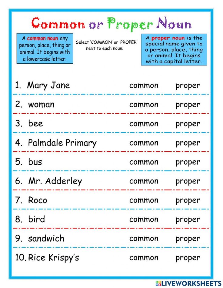 the common proper and proper tense worksheet