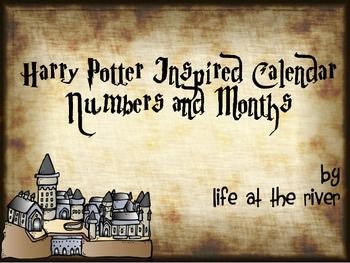 harry potter inspired calendar numbers and months