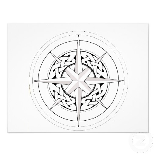 a black and white drawing of a star in the middle of a circle with an intricate design