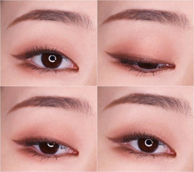 Makeup For Single Eyelid, Single Eyelid Makeup, Eye Makeup Hooded Eyelids, Makeup Hooded Eyelids, Korean Eyeliner, Teknik Makeup, Monolid Eye Makeup, Monolid Eyes, Monolid Makeup