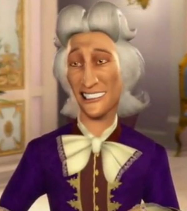 an animated man wearing a purple outfit and white hair