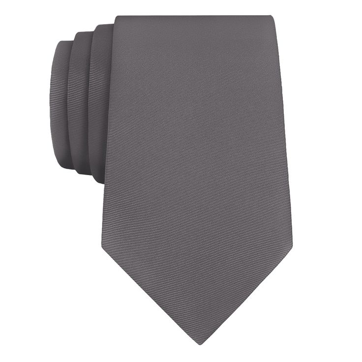 Azazie Steel Grey Necktie - Rolled - Knotty Tie Co. Dark Gray Wedding, Tie Matching, Gray Wedding, Wedding Tie, Gray Weddings, Wedding Ties, Gray Design, Small Bows, Neck Gaiters