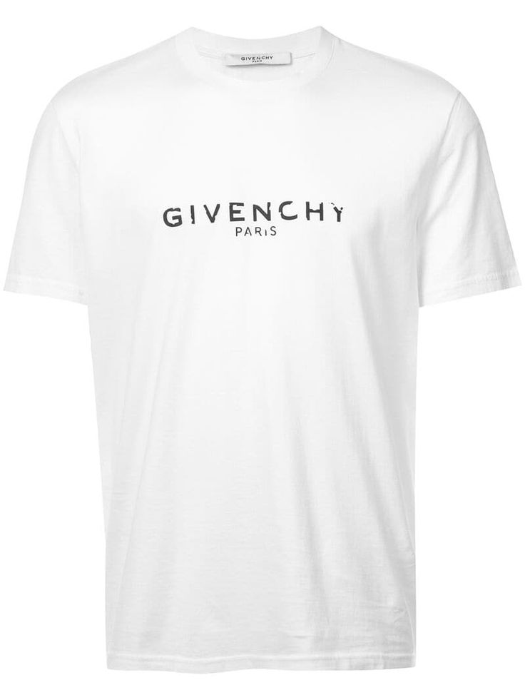 GIVENCHY GIVENCHY PRINTED LOGO T-SHIRT - WHITE. #givenchy #cloth Dark Romanticism, Clare Waight Keller, Givenchy Logo, Stylish Logo, Paris Vintage, Dark Romantic, Givenchy Paris, T Shirt Style, Custom Watch