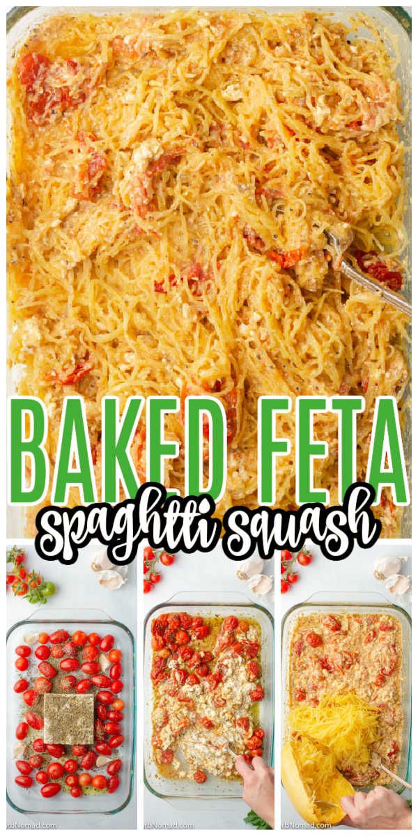 baked feta spaghetti with tomatoes and parmesan cheese is an easy weeknight meal