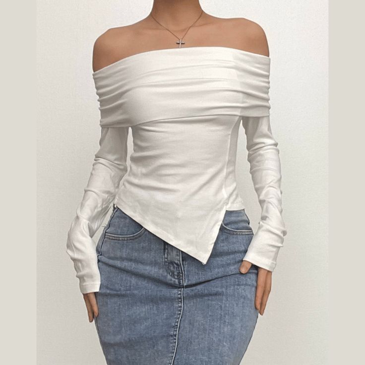 Please refer to our sizing chart for a guideline when choosing a size. 5 business days order processing time. 90% polyester 10% spandex Trendy Fitted Tops, White Off Shoulder Top Outfits, White Off The Shoulder Top Outfit, Of Shoulder Top, Off Shoulder Top Outfit, Shoulder Off Top, White Top Outfit, Off The Shoulder Top Outfit, Long Sleeve Top Outfit