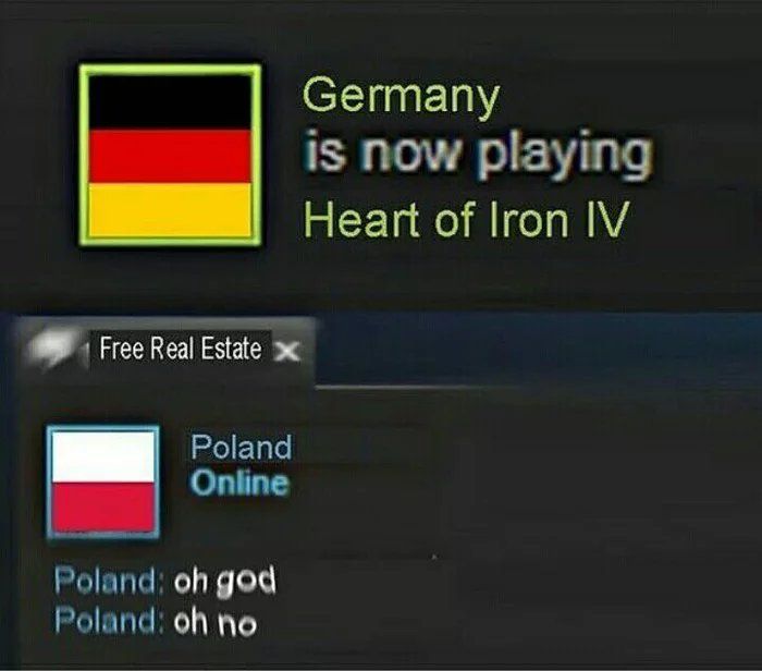 the german flag is now playing on heart of iron iv, and free real estate