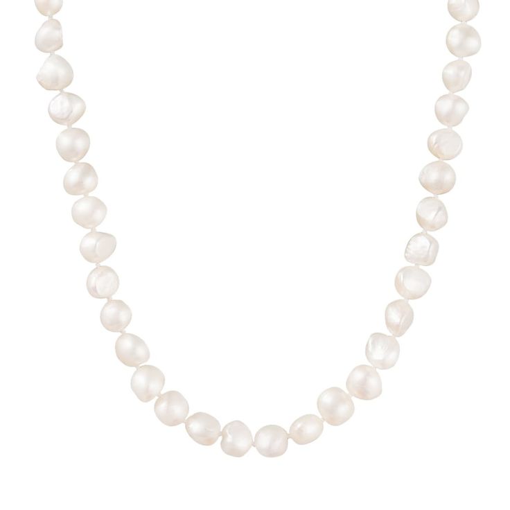 "Complete your look with this distinctively stylish baroque cultured pearl necklace. Complete your look with this distinctively stylish baroque cultured pearl necklace. Chain length: 18 in. Metal: 14k gold Finish: polished Packaging: boxed Additional details: double security filigree claspCULTURED PEARL DETAILS Type: freshwater Size: 10 mm - 11 mm Shape: baroque Color: white Gemstones may have been treated to enhance their appearance. Special care may be required. Please visit our Gemstone Treat Formal Baroque Pearl Necklace With Round Beads, Formal Baroque Pearl Necklace With Pearl Charm, Formal Baroque Pearl Necklace With Charm, Classic Pearl Necklace With Baroque Pearl Chain, Classic Baroque Pearl Chain Necklace, Classic Baroque Pearl Necklace With Pearl Chain, Classic Baroque Pearl Drop Necklaces, Classic Baroque Pearl Necklace With Pendant, Classic Baroque Pearl Drop Necklace