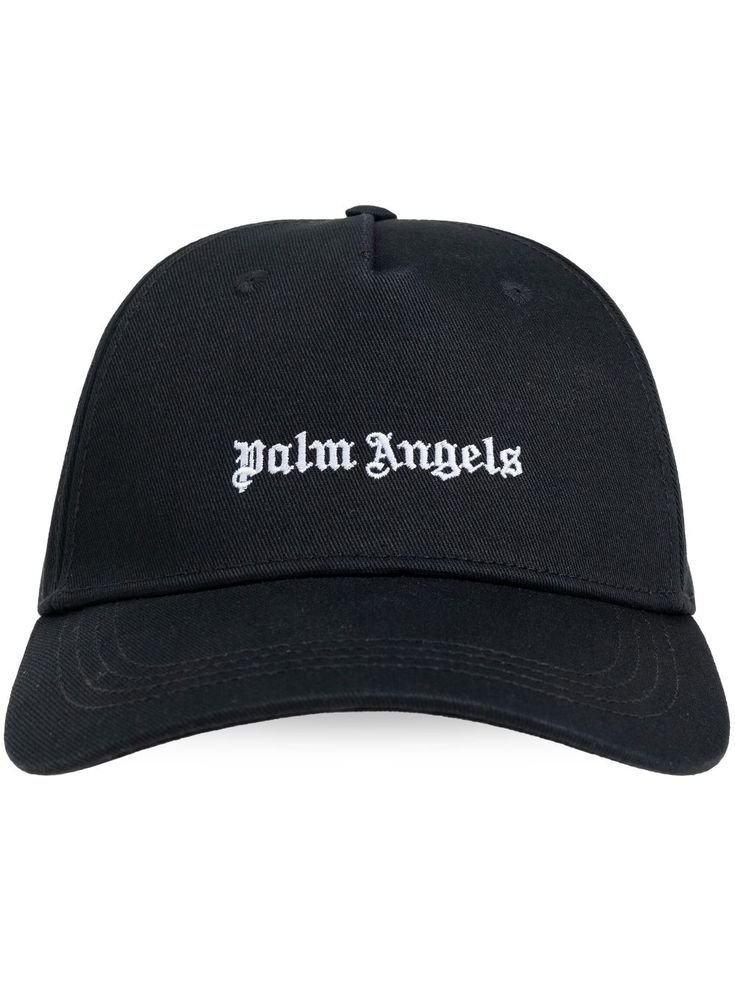 black cotton embroidered logo to the front adjustable strap to the rear curved peak embroidered logo to the rear Black Cotton Hat With Embroidered Logo, Palm Angels Cap, Black Baseball Cap With Embroidered Logo, Black Embroidered Logo Baseball Cap, Blue Six-panel Baseball Cap With Embroidered Logo, Angels Logo, Black Angels, Embroidered Baseball, Embroidered Baseball Caps