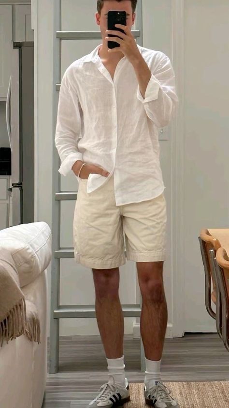 Men Linen Outfit Summer, Office Old Money, Linen Shirt Outfit, Vacation Outfits Men, Old Money Fashion, Spiritual Fashion, Sophisticated Office, Chique Outfit, Money Fashion