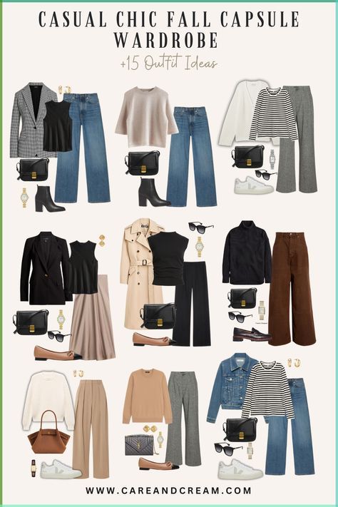 Style Looks Woman, 10 Day Capsule Wardrobe Fall, Summer/fall 2024 Fashion Trends, Jacket Must Haves, Fall Outfits Ideas 2024, Clothes Style Ideas Outfit, Early Fall Capsule Wardrobe, Autumn Must Haves Outfits, Quiet Luxury Capsule Wardrobe Summer