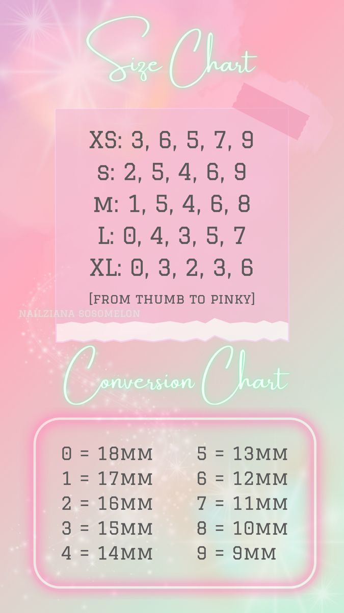 Easy chart for sizing your natural nails for press on nails and converting your measurments to nail sizes Press On Nails Standard Size, Nail Grit Chart, Sizing Press On Nails, Press On Nails Size Guide, Press On Nail Sizes Chart, Nail Sizing Guide, How To Measure Your Nails For Press Ons, Press One Nails, Simple Press On Nail Ideas