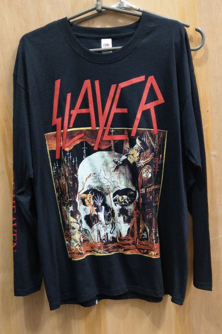 Slayer - South of Heaven (Long Sleeve) Long Sleeve Band Shirt, Metal Band Merch, Graffiti Supplies, South Of Heaven, Heavy Metal Shirt, Metal Band Shirts, Metal Shirts, Metal T Shirts, Band Merch