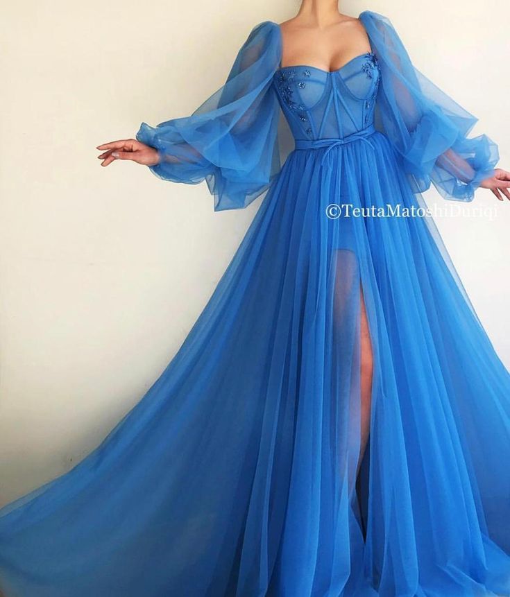 Stirring Celestial Stars Gown – Teuta Matoshi Fashion Animation, Egyptian Dress, Prom Dresses Long Blue, Amazing Costumes, Beauty Pageant Dresses, Carpet Dress, Blue Prom Dresses, Skirt Tulle, Fancy Things