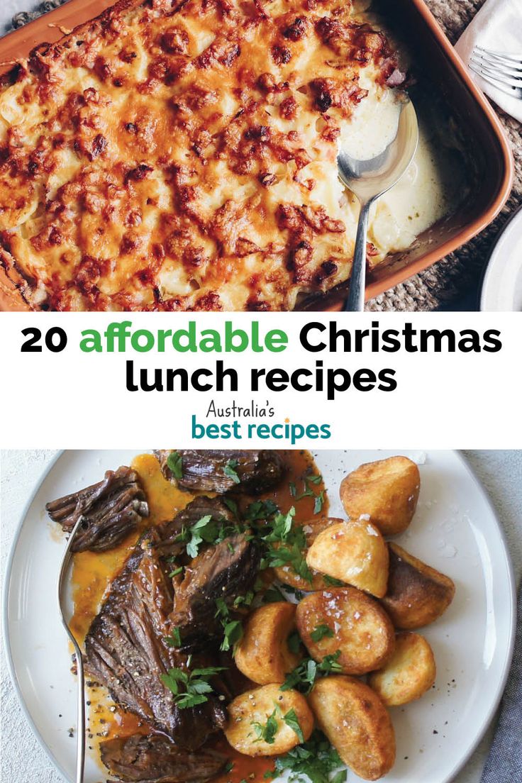 two different christmas lunches with text overlay that reads 20 adorable christmas lunch recipes