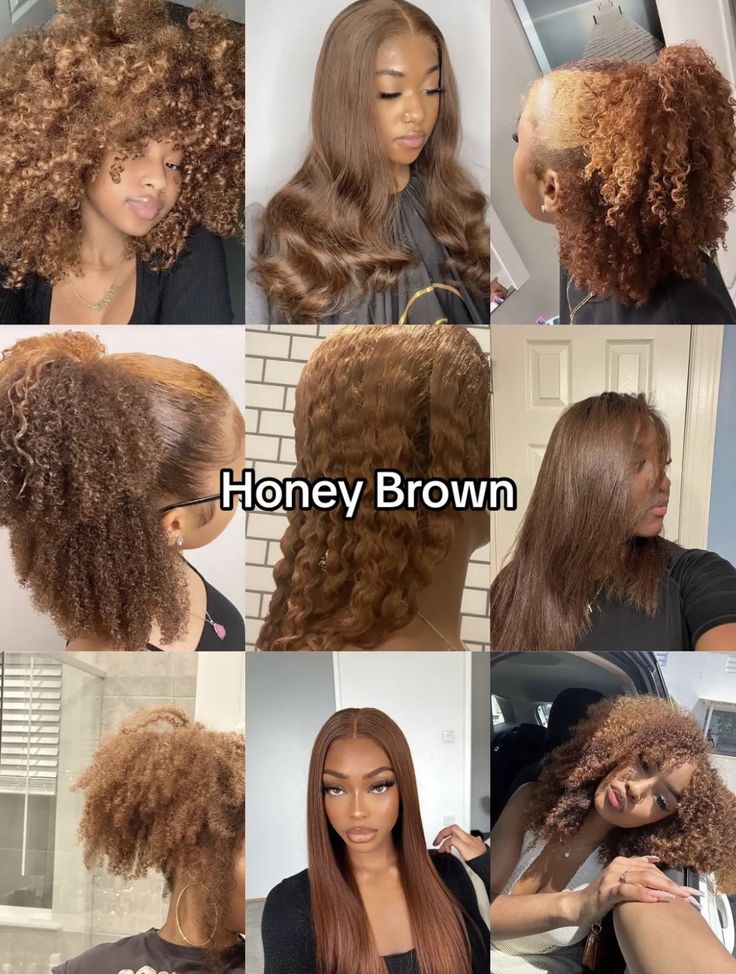 Dyed Curly Hair, Highlights Curly Hair, Mixed Curly Hair, Honey Brown Hair, Cute Hair Colors, Quick Natural Hair Styles, Ginger Hair Color, Types Of Hair, Dyed Hair Inspiration