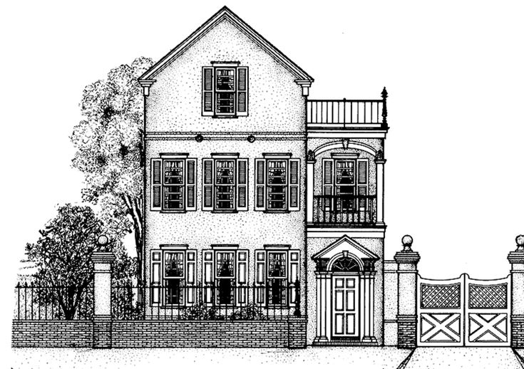 this is the front elevation of these house plans