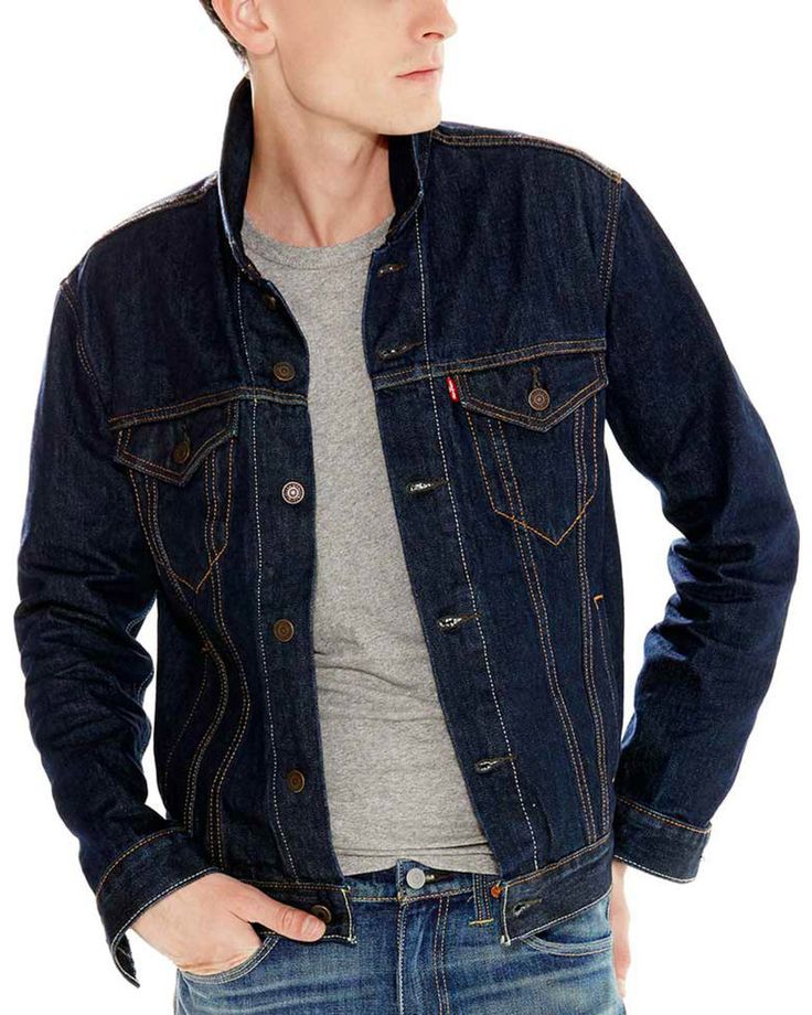 Jean Jacket Outfits Men, Trucker Jacket Men, Levi Denim Jacket, Grunge Jeans, Levis Denim Jacket, Jean Jacket Outfits, Denim Jacket Outfit, Jean Jacket Men, Camisa Jeans