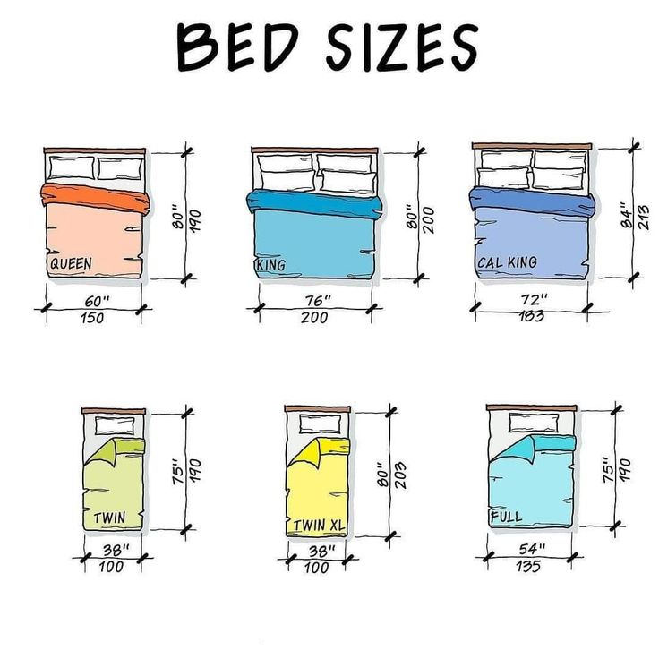 the bed sizes for different beds are shown in this drawing, and there is no image on