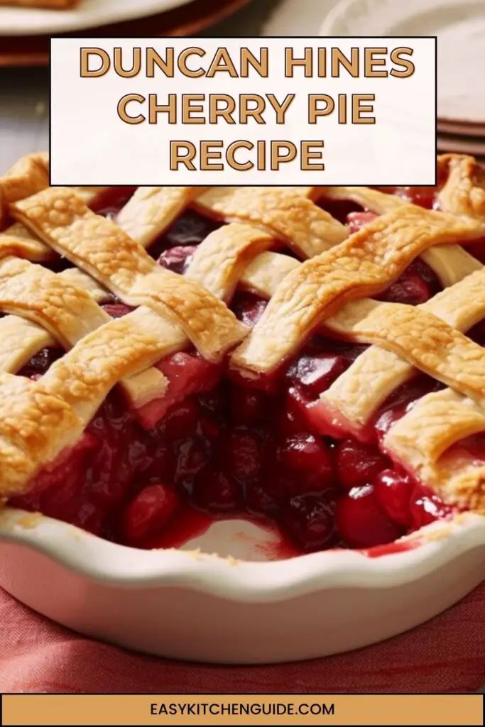 a pie with latticed crust and cherry filling in it on a red table cloth