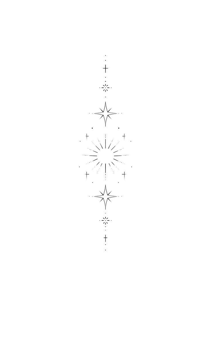 a black and white drawing of a star in the sky