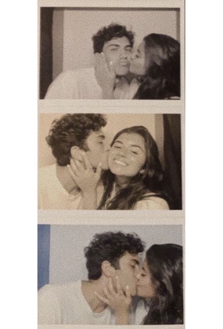 three pictures of people kissing each other with the caption that says, i love you so much