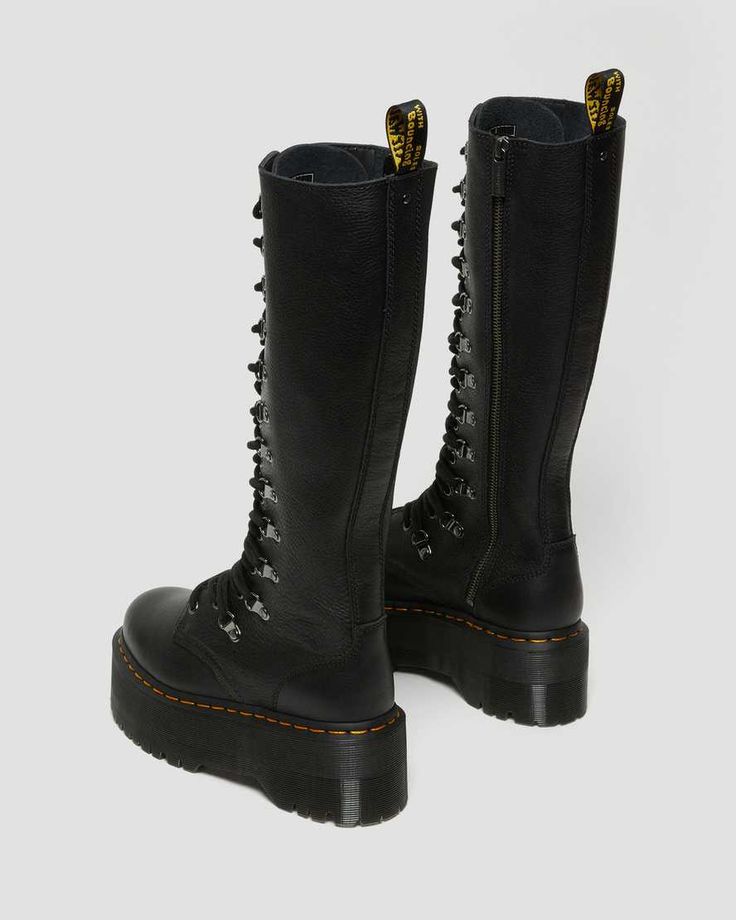 1B60 Max Hardware Leather Extra High Boots | Dr. Martens Dr Martens Platform, Max Volume, D Rings, M 4, The Brave, Platform Boots, Dr. Martens Boots, Pisa, Dr. Martens